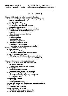 Đề cương ôn tập học kỳ II môn Công nghệ Lớp 7 - Năm học 2016-2017 - Trường THCS Tân Tuyến